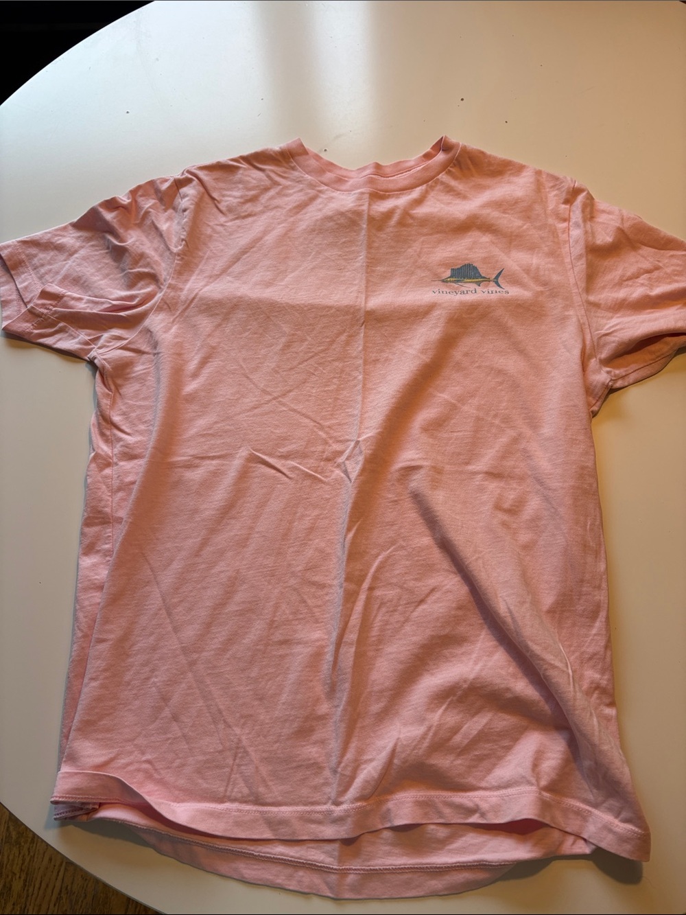 Vineyard Vines Light Pink Short Sleeve Kids Tee with Whale Logo